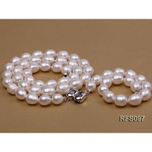 Qalereya görüntüsünə şəkil yükləyin, Premium keyfiyyətli 9-10 milli böyüklükdə barok mirvari dəst