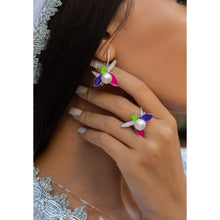 Qalereya görüntüsünə şəkil yükləyin, &quot;Xarı Bülbül&quot; dizaynlı əl işi premium italyan gümüşü dəst, gümüşü-qaşlı
