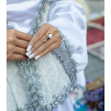 Qalereya görüntüsünə şəkil yükləyin, &quot;Buta&quot; dizaynlı əl işi premium italyan gümüşü dəst, qızılı-mavi
