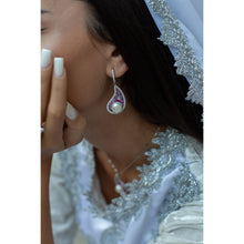 Qalereya görüntüsünə şəkil yükləyin, &quot;Buta&quot; dizaynlı əl işi premium italyan gümüşü dəst, gümüşü-bənövşəyi
