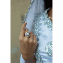 Qalereya görüntüsünə şəkil yükləyin, &quot;Buta&quot; dizaynlı əl işi premium italyan gümüşü dəst, gümüşü-bənövşəyi
