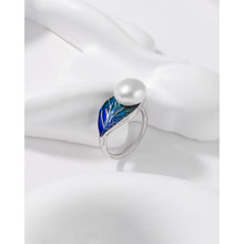 Qalereya görüntüsünə şəkil yükləyin, Yaşıl yarpaq dizaynlı italyan gümüşü ecazkar premium mirvari dəst
