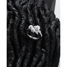 Qalereya görüntüsünə şəkil yükləyin, Yarpaq dizaynlı italyan gümüşü premium mirvari dəst
