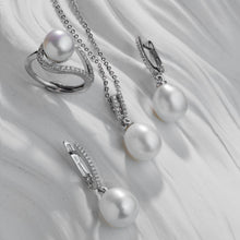 Qalereya görüntüsünə şəkil yükləyin, Sadə dizaynlı italyan gümüşü premium mirvari dəst
