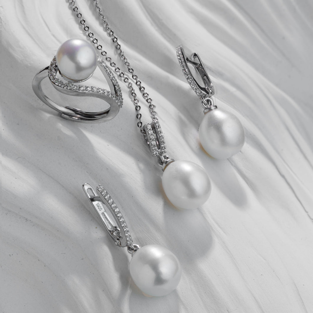 Sadə dizaynlı italyan gümüşü premium mirvari dəst