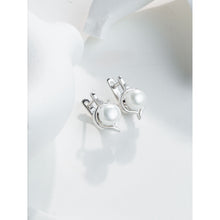 Qalereya görüntüsünə şəkil yükləyin, Su damlası dizaynlı tək qaşlı italyan gümüşü premium mirvari dəst
