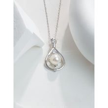 Qalereya görüntüsünə şəkil yükləyin, Su damlası dizaynlı italyan gümüşü premium mirvari dəst
