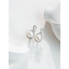 Qalereya görüntüsünə şəkil yükləyin, Sonsuzluq dizaynlı italyan gümüşü premium mirvari dəst
