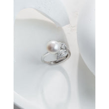 Qalereya görüntüsünə şəkil yükləyin, Yarpaq dizaynlı zirkon qaşlı italyan gümüşü premium mirvari dəst
