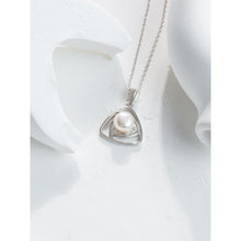 Qalereya görüntüsünə şəkil yükləyin, İkiqat üçbucaq dizaynlı italyan gümüşü premium mirvari dəst
