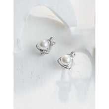 Qalereya görüntüsünə şəkil yükləyin, İkiqat üçbucaq dizaynlı italyan gümüşü premium mirvari dəst
