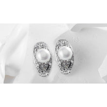 Qalereya görüntüsünə şəkil yükləyin, Klassik dizaynlı italyan gümüşü premium mirvari dəst
