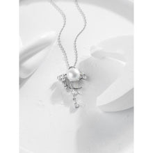 Qalereya görüntüsünə şəkil yükləyin, Asma sırğalı italyan gümüşü premium mirvari dəst
