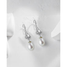 Qalereya görüntüsünə şəkil yükləyin, Asma sırğalı italyan gümüşü premium mirvari dəst
