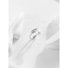 Qalereya görüntüsünə şəkil yükləyin, Yarpaq arasında mirvari dizaynlı italyan gümüşü premium dəst
