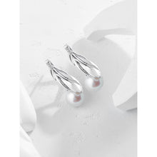 Qalereya görüntüsünə şəkil yükləyin, Yarpaq arasında mirvari dizaynlı italyan gümüşü premium dəst
