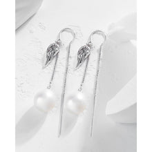 Qalereya görüntüsünə şəkil yükləyin, Mələk qanadları dizaynlı italyan gümüşü premium mirvari dəst
