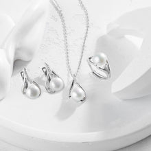 Qalereya görüntüsünə şəkil yükləyin, Ecazkar dizaynlı italyan gümüşü premium mirvari dəst
