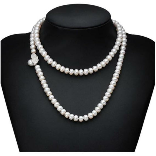 Yarpaq bağcıqla 90 sm uzunluqda mirvari boyunbağı, 9-10 milli