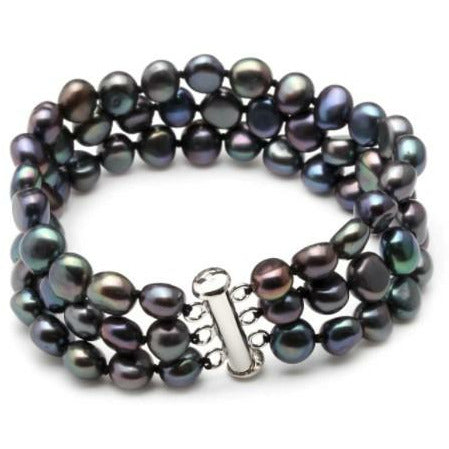 Barok tərzdə mirvarilərdən hazırlanmış üçqat qolbaq