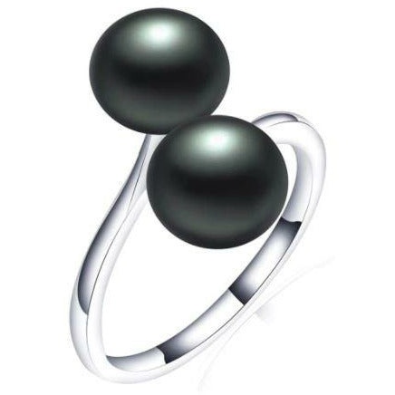 İki qaşlı qara mirvari üzük